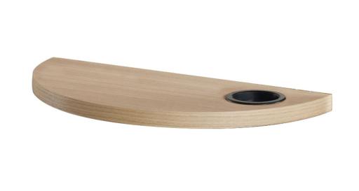 Hairdressing mirror accessory: Round wood shelf -03 - Salon Ambience